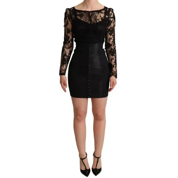 Dolce Gabbana Dresses Dolce Gabbana Black Fitted Lace Top
